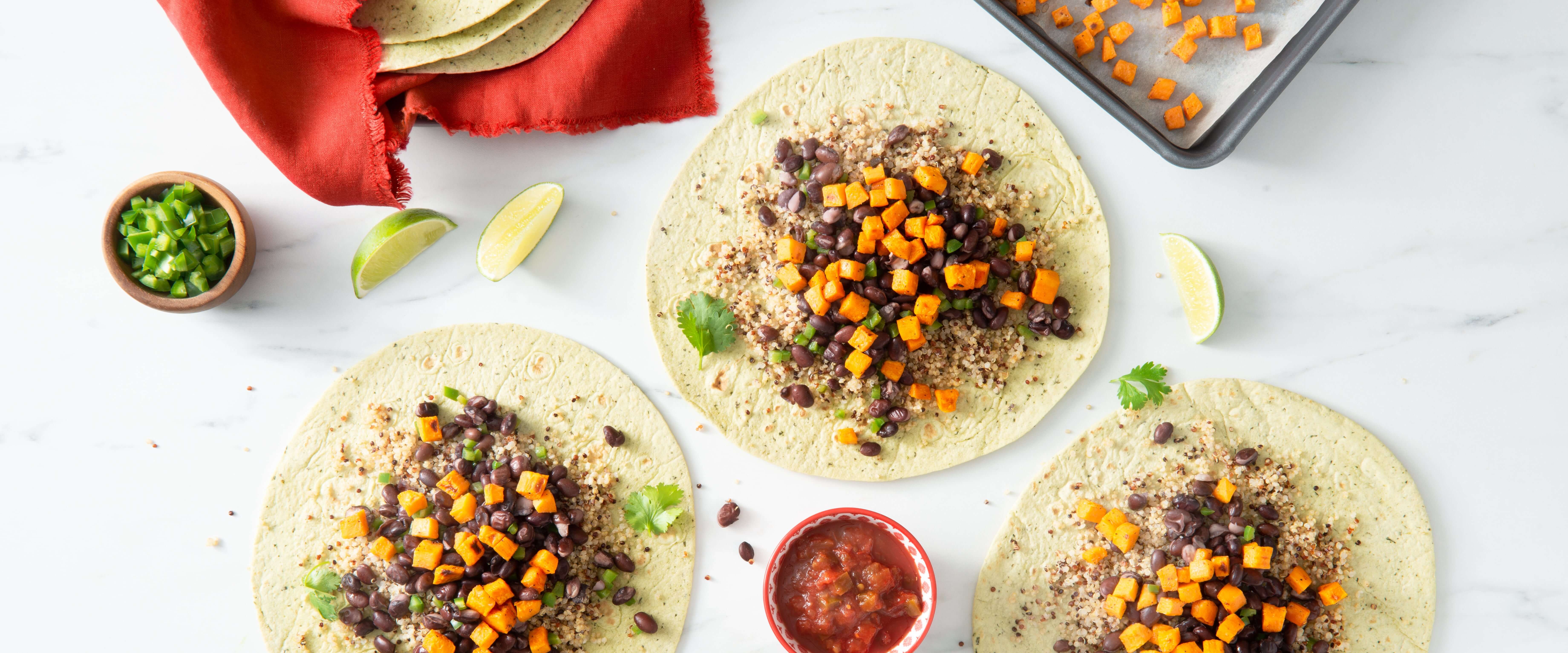Vegetarian Quinoa, Black Bean and Sweet Potato Tacos Dempster's